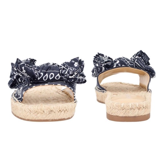 Nine West Bow Slip-on Espadrille Slide - Bandana Blue - NIB - Picture 3 of 14